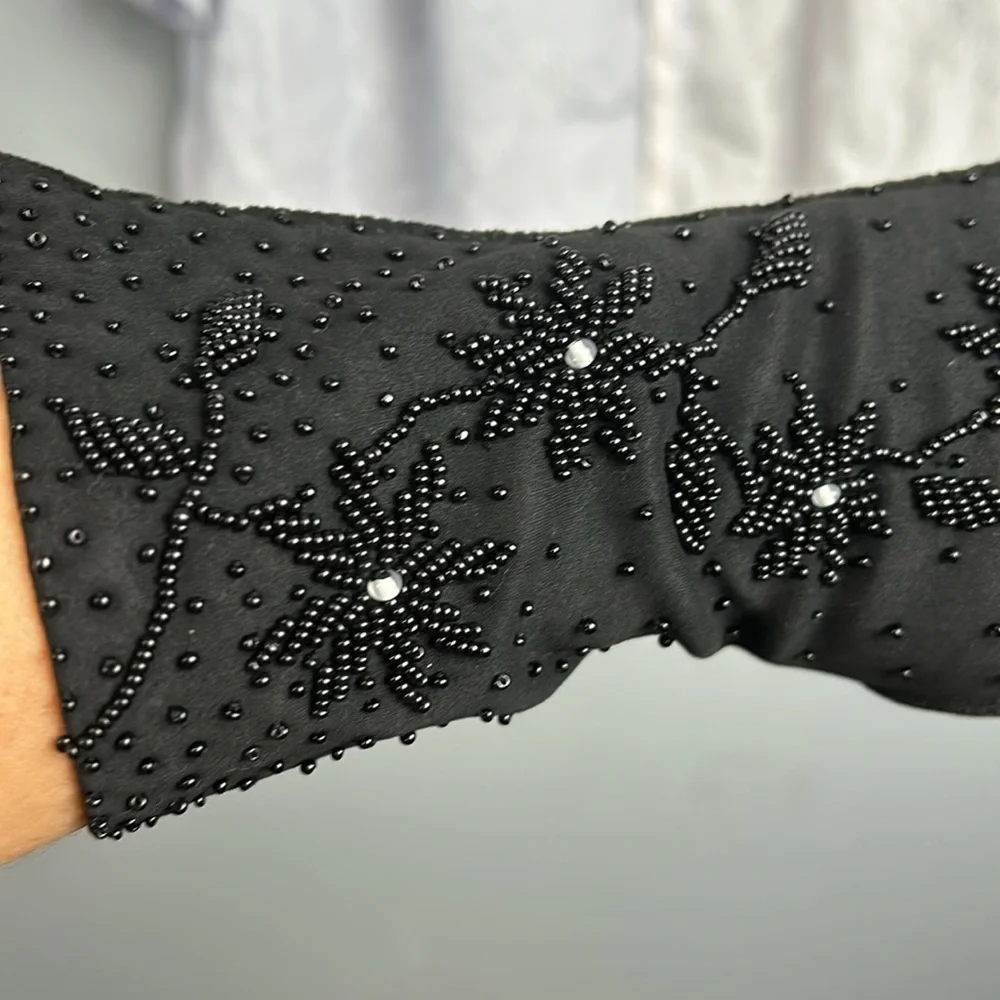 Vintage beaded opera gloves size small- estimate size